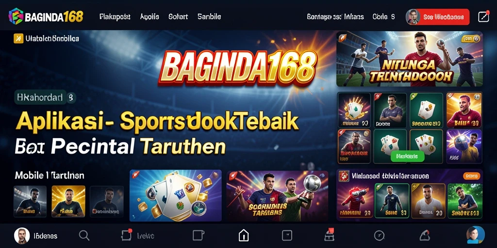 Tampilan utama aplikasi BAGINDA168 dengan fitur taruhan olahraga.