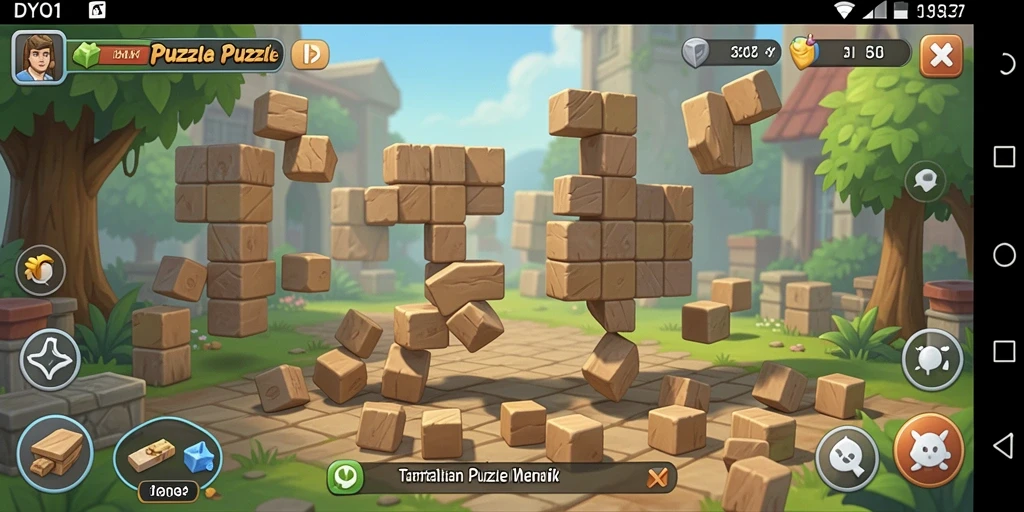 Tampilan gameplay menarik dari DYO1 dengan berbagai puzzle menantang.