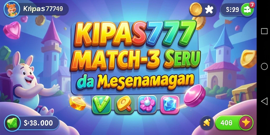 Tampilan gameplay seru dalam KIPAS777 dengan tantangan Match-3.