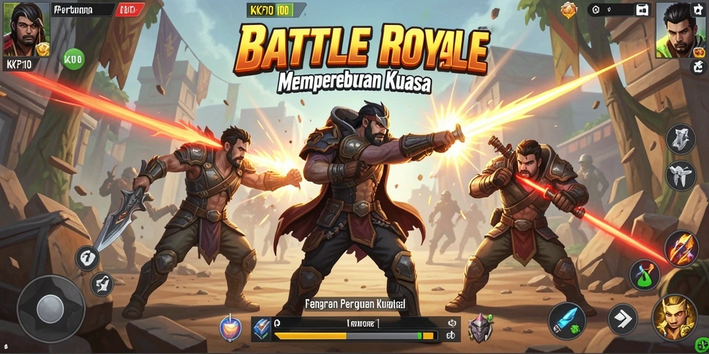 Gameplay seru KPK100 dalam pertarungan Battle Royale.