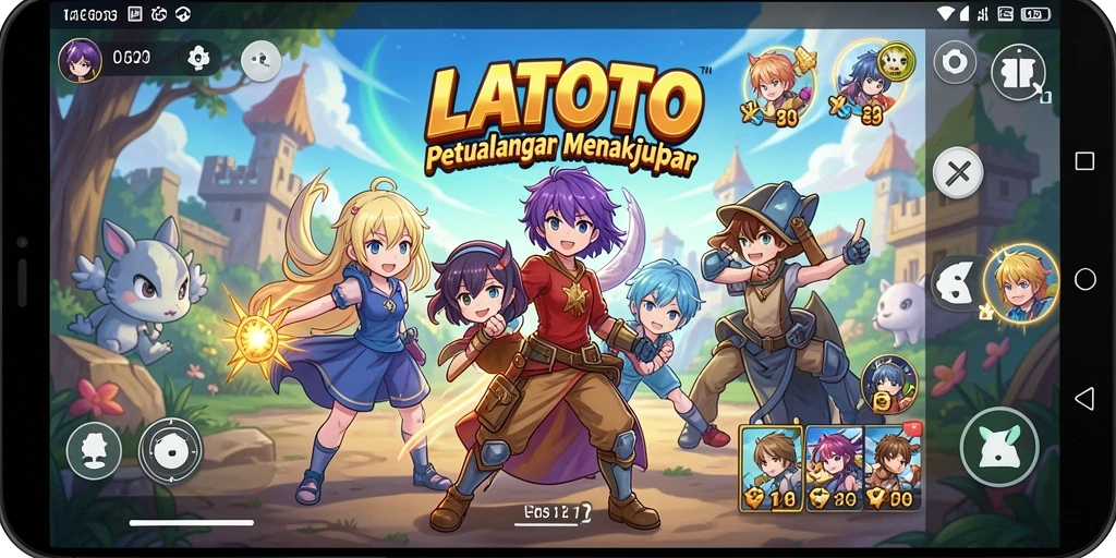 Screenshot gameplay LATOTO menampilkan aksi seru dalam dunia Anime.