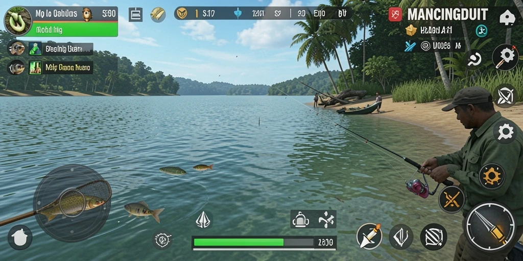 Tampilan intuitif aplikasi MANCINGDUIT untuk aktivitas memancing.