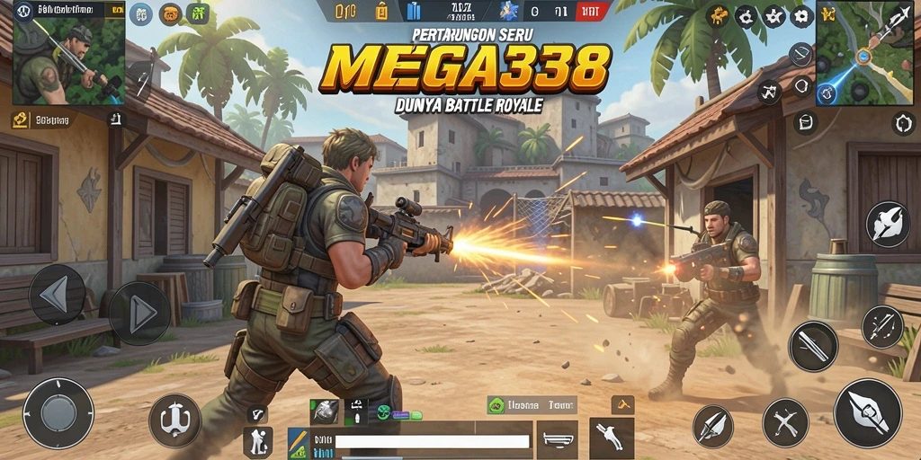 Gameplay seru dalam MEGA338 dengan aksi Battle Royale intens.