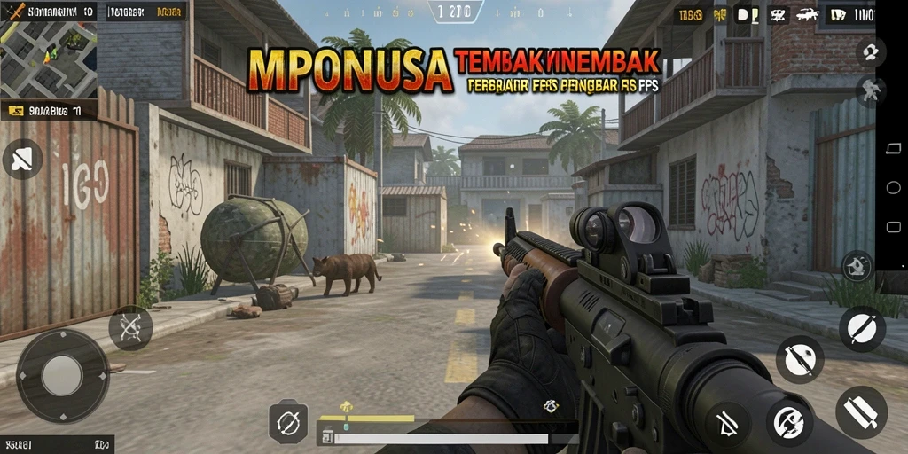 Screenshot gameplay MPONUSA menampilkan aksi tembak-menembak yang intens.
