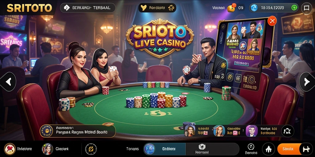 Tampilan menarik SRITOTO saat permainan Live Casino berlangsung.
